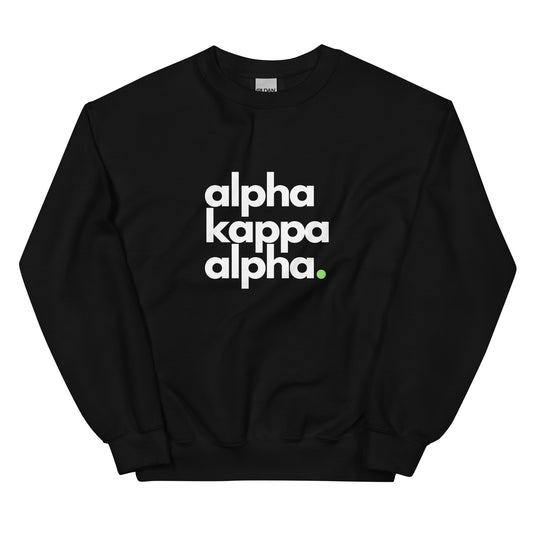 AKA - Black Sweatshirt, Green Dot