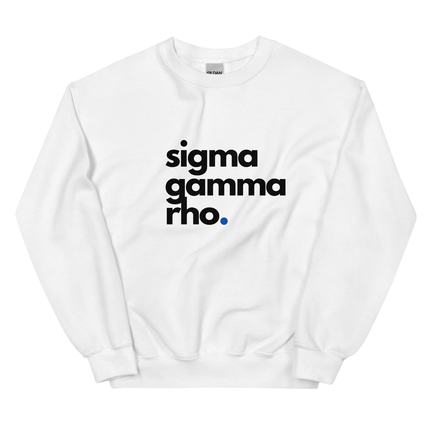 SGRho - White Sweatshirt, Blue Dot