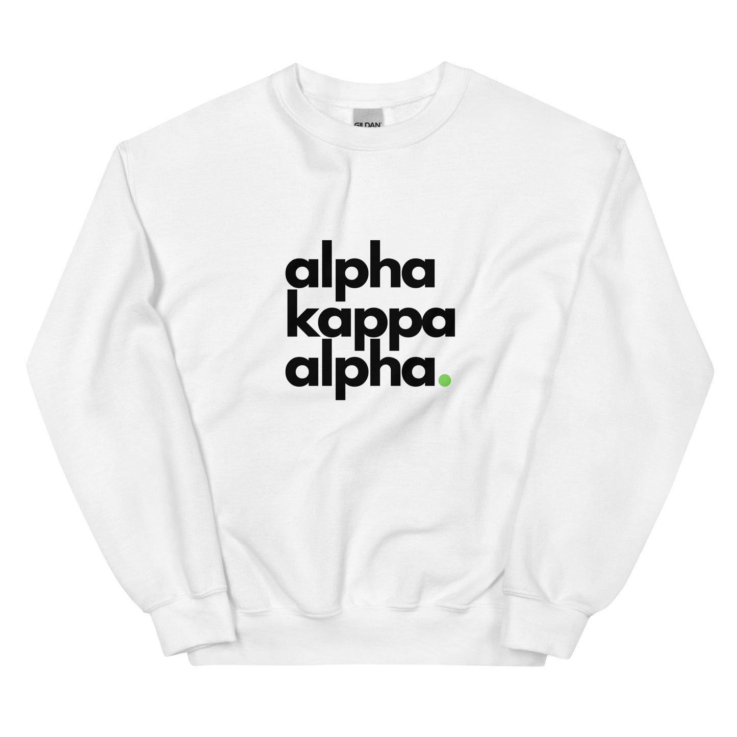 AKA - White Sweatshirt, Green Dot