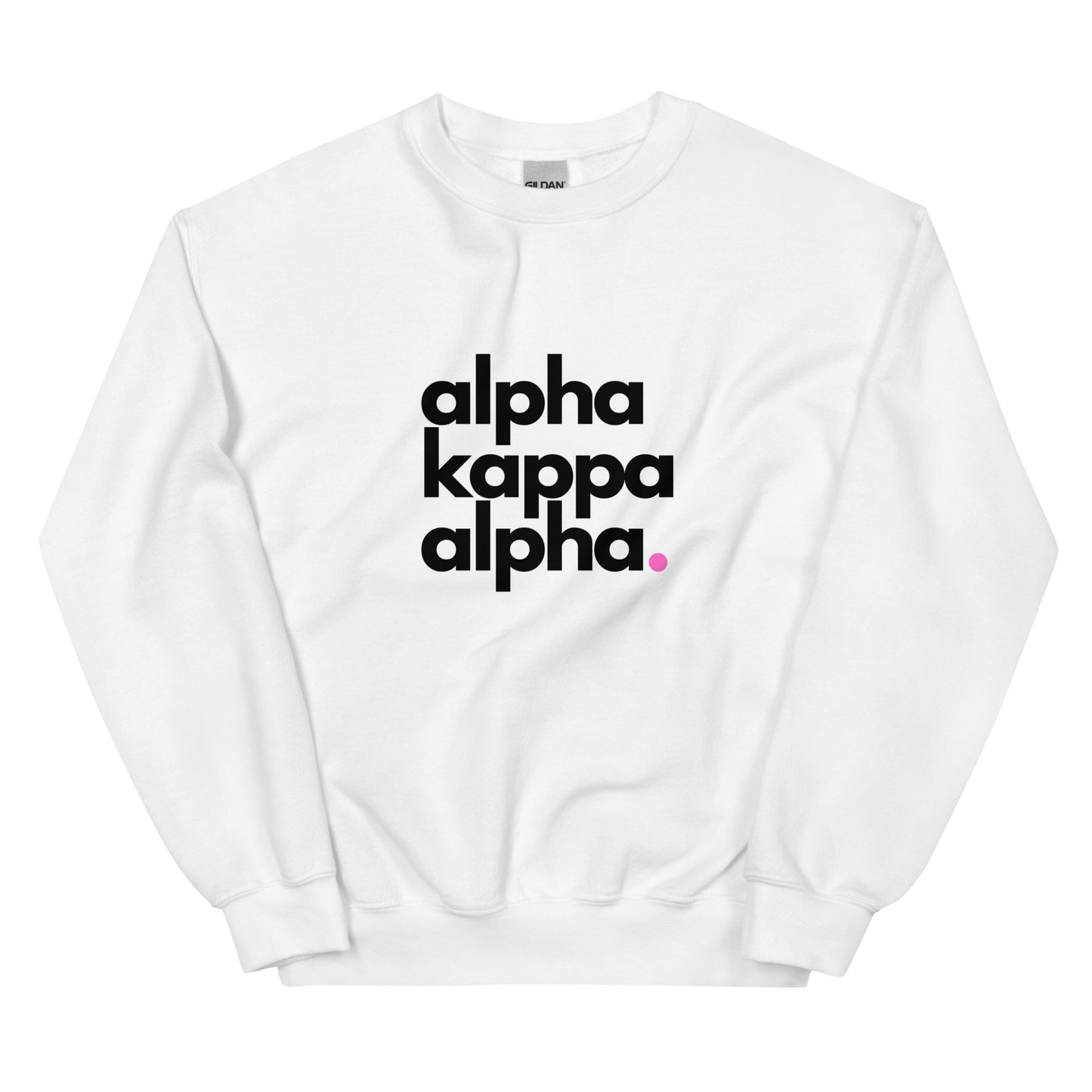 AKA - White Sweatshirt, Pink Dot