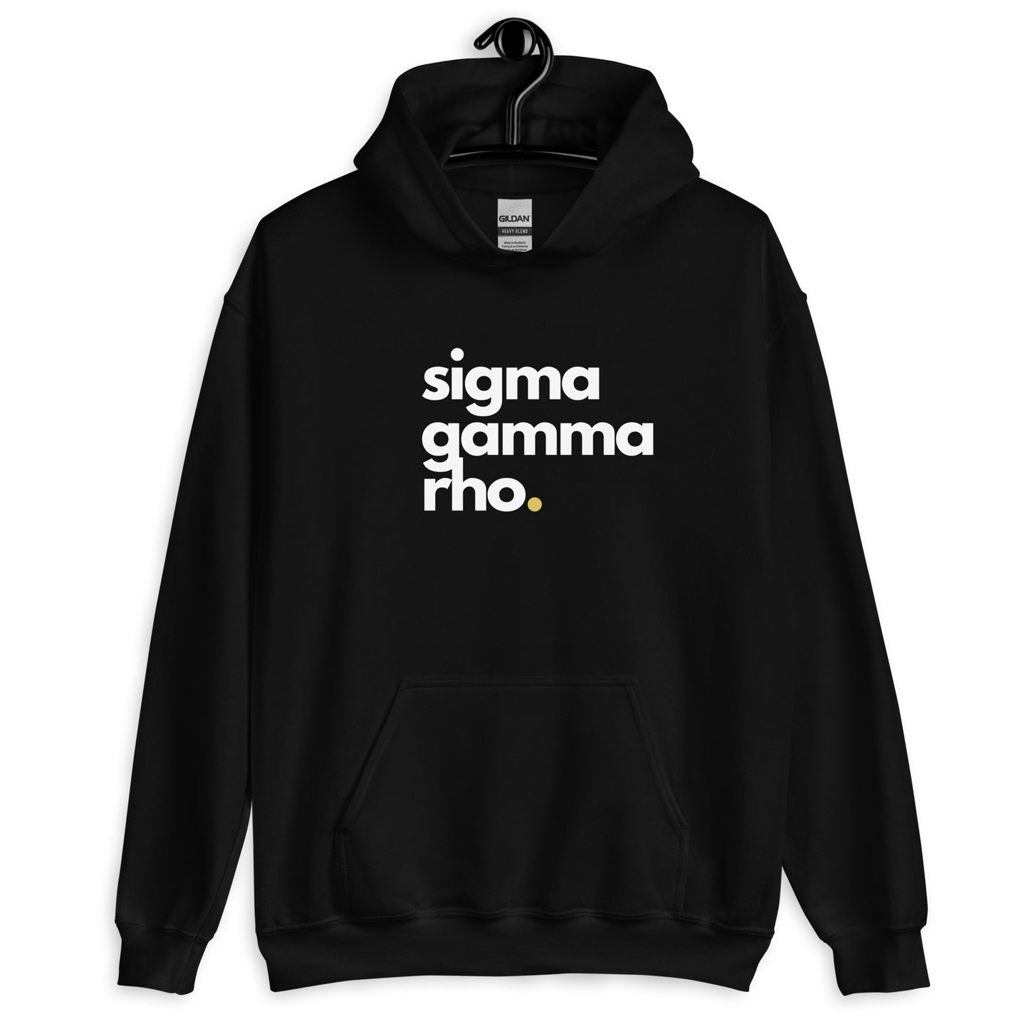 SGRho - Black Hoodie, Gold Dot