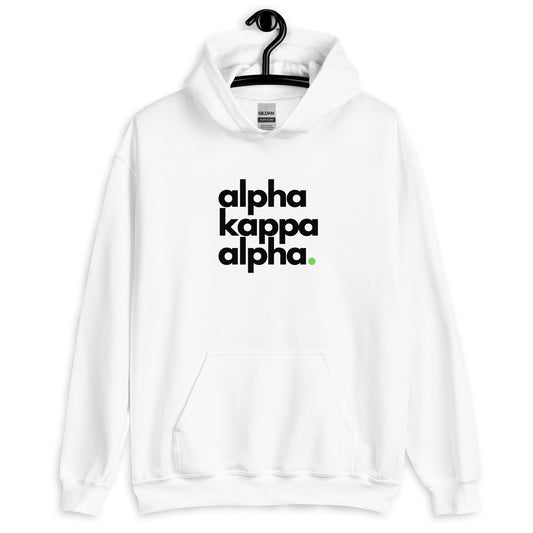 AKA - White Hoodie, Green Dot