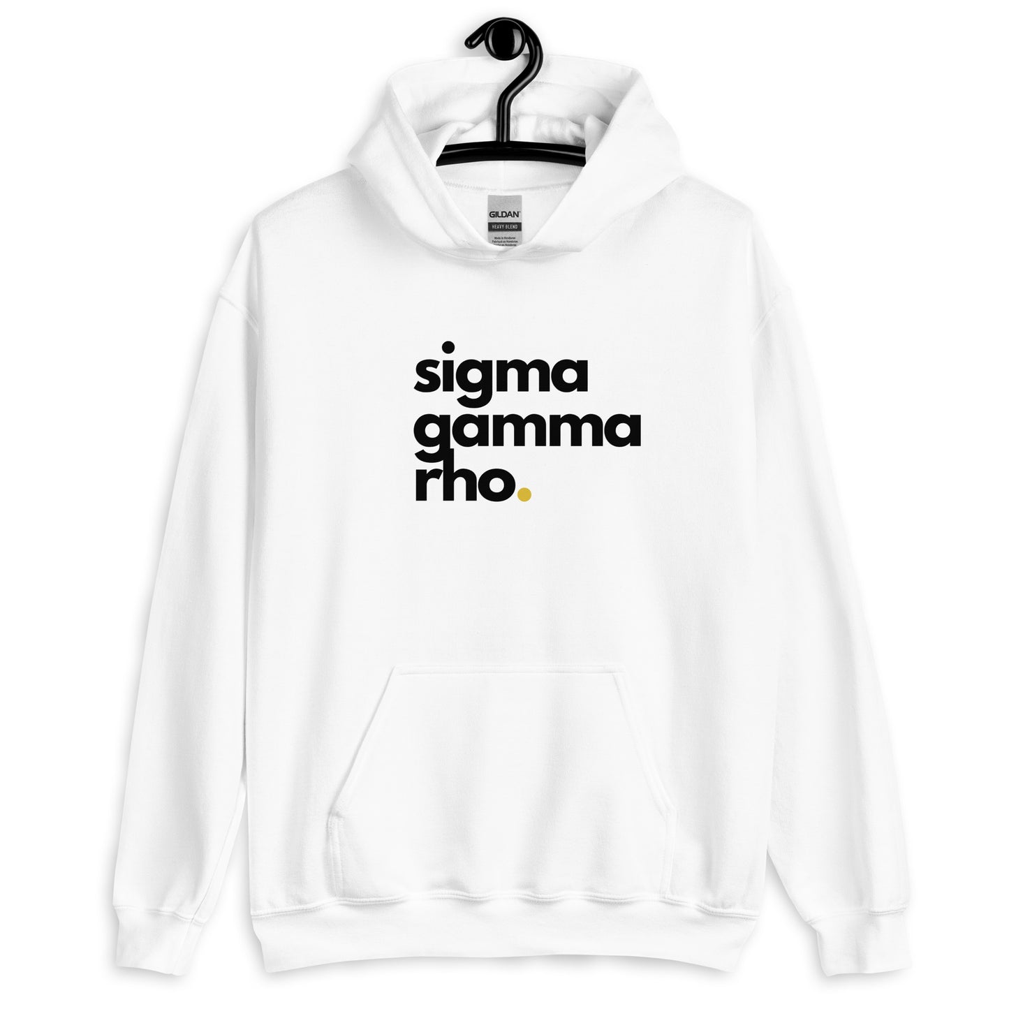 SGRho - White Hoodie, Gold Dot