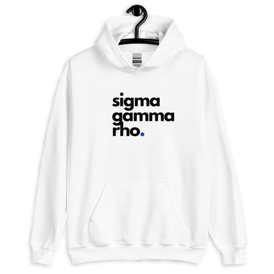 SGRho - White Hoodie, Blue Dot